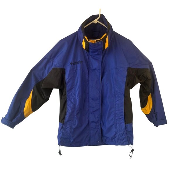 Vintage Columbia Bugaboo Jacket Women’s S Blue Black Yellow Ski Snow Retro 90s - Picture 1 of 11
